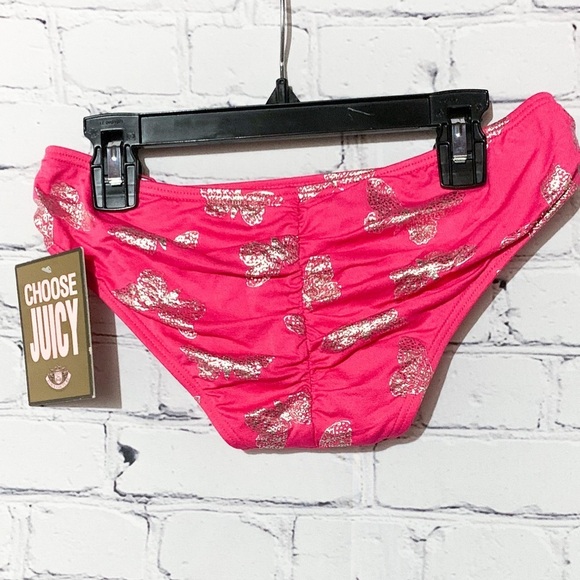 NWT Juice Couture Pink & Silver Bikini Bottoms - Picture 3 of 8